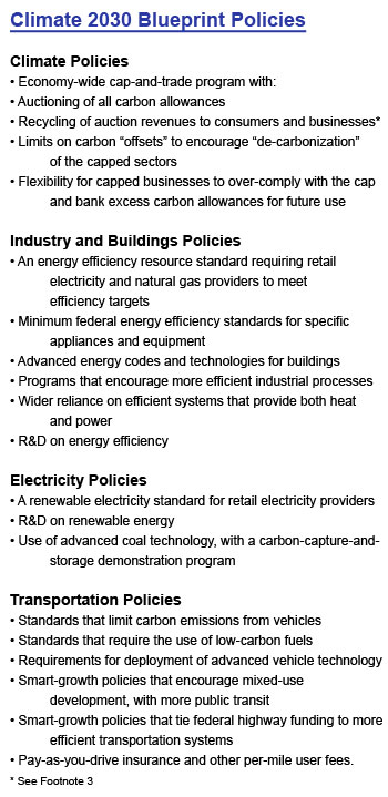 Climate 2030 Blueprint Policies