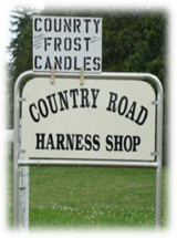 Country Road Harness Shop sign